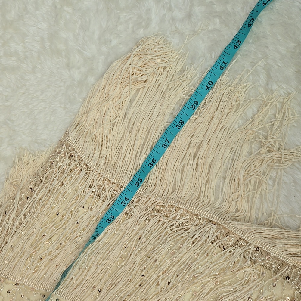 Elegant Cream Fringe Dress - Picture 9 of 12